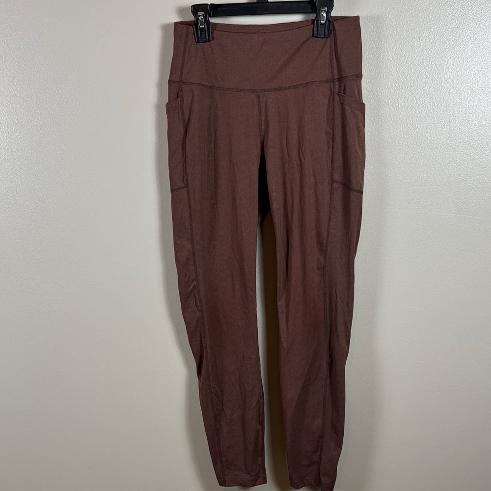 Women’s Mondetta High-Waist Brown Performance Leggings with Side Pockets
